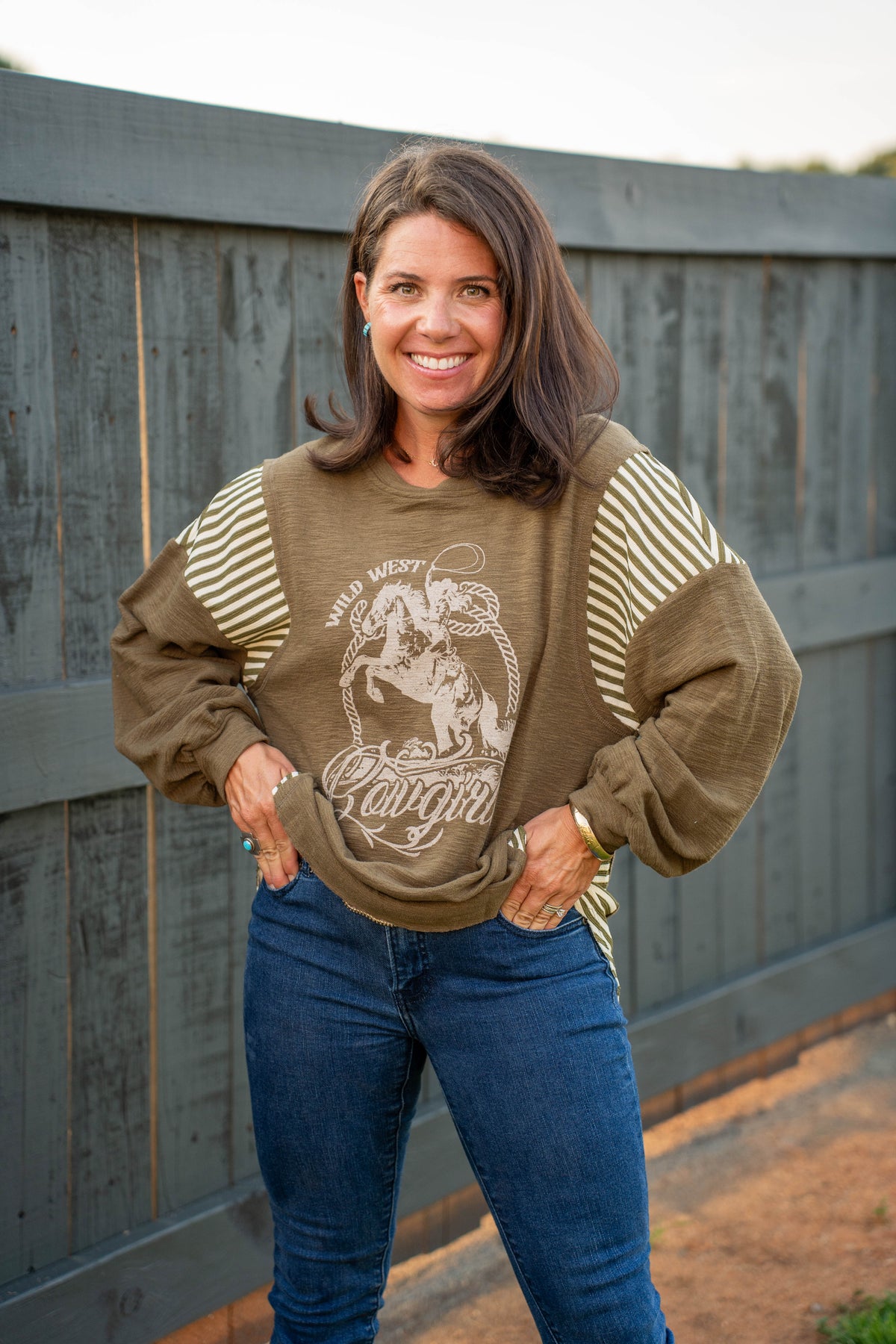 Girl in western top 