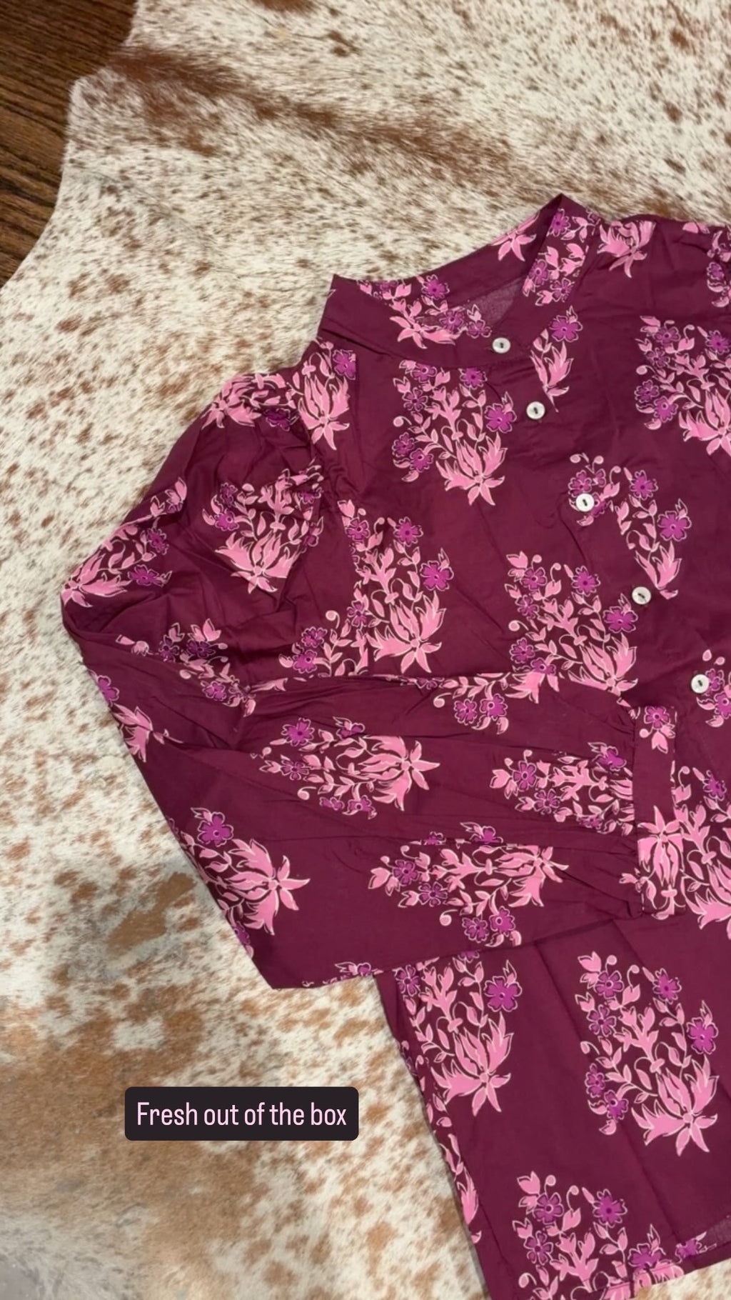 Purple button down top 