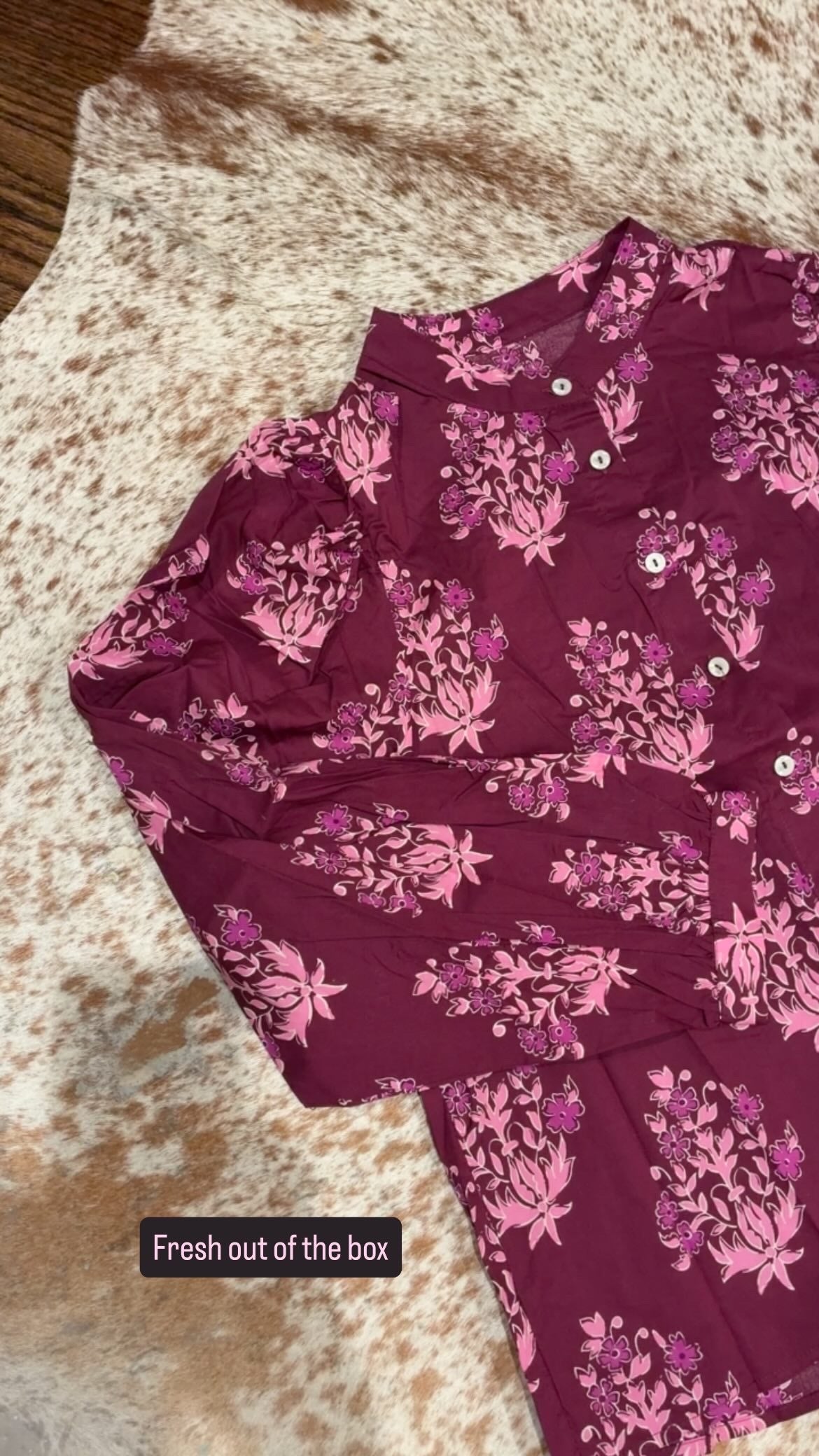 Purple button down top 