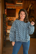 Polka Dot Denim Top