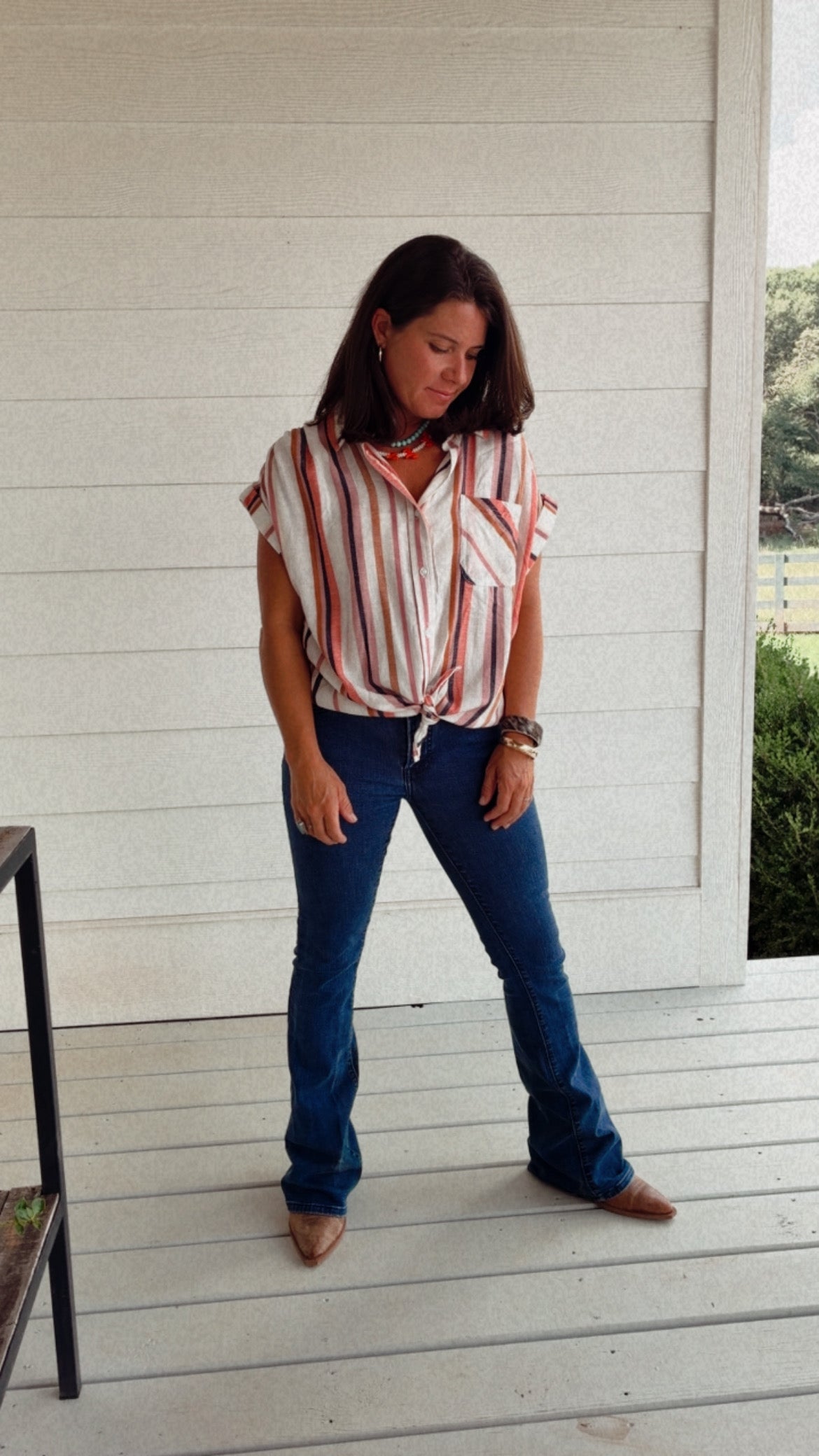 Striped Knot Top
