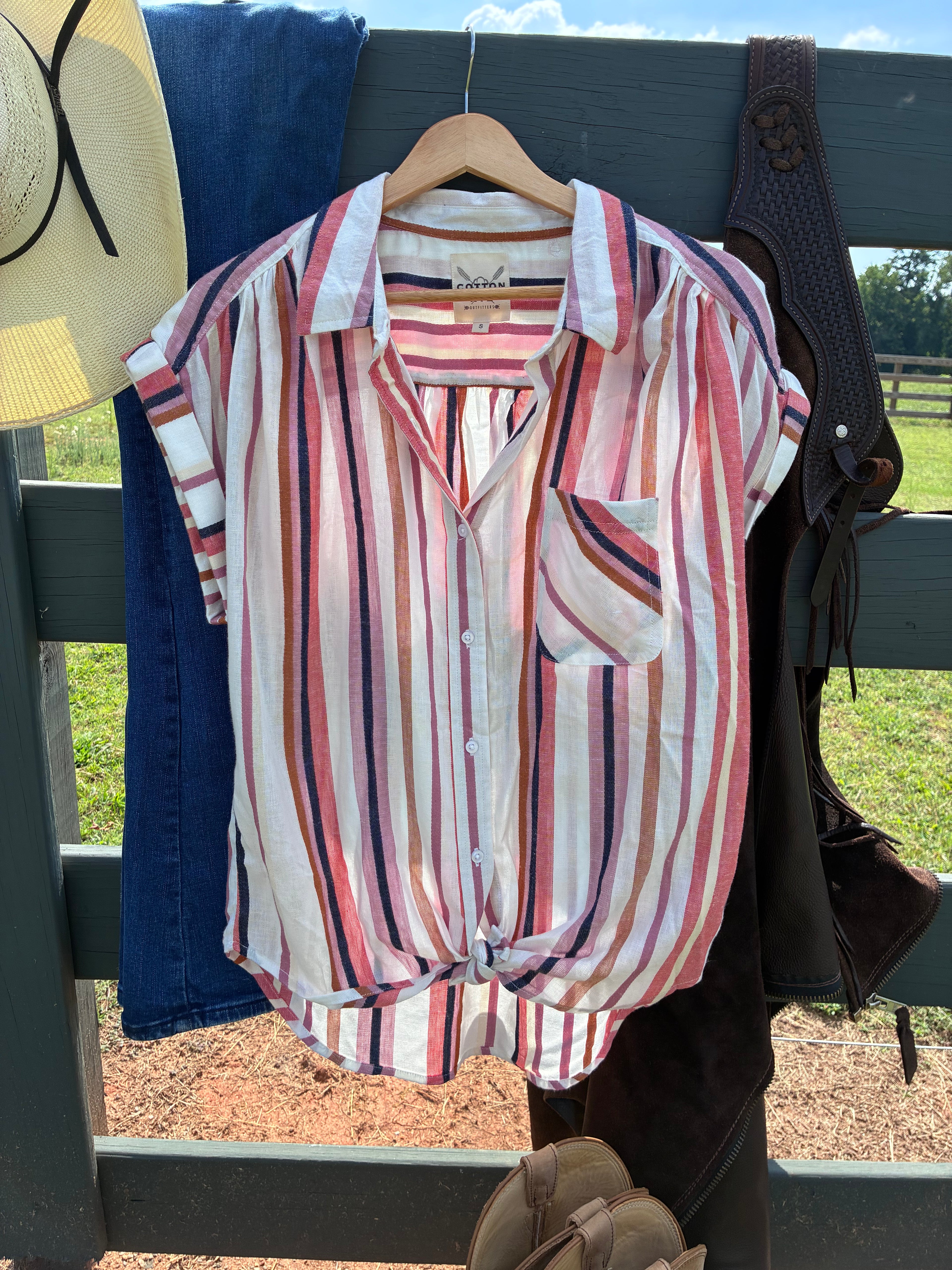 Striped Knot Top